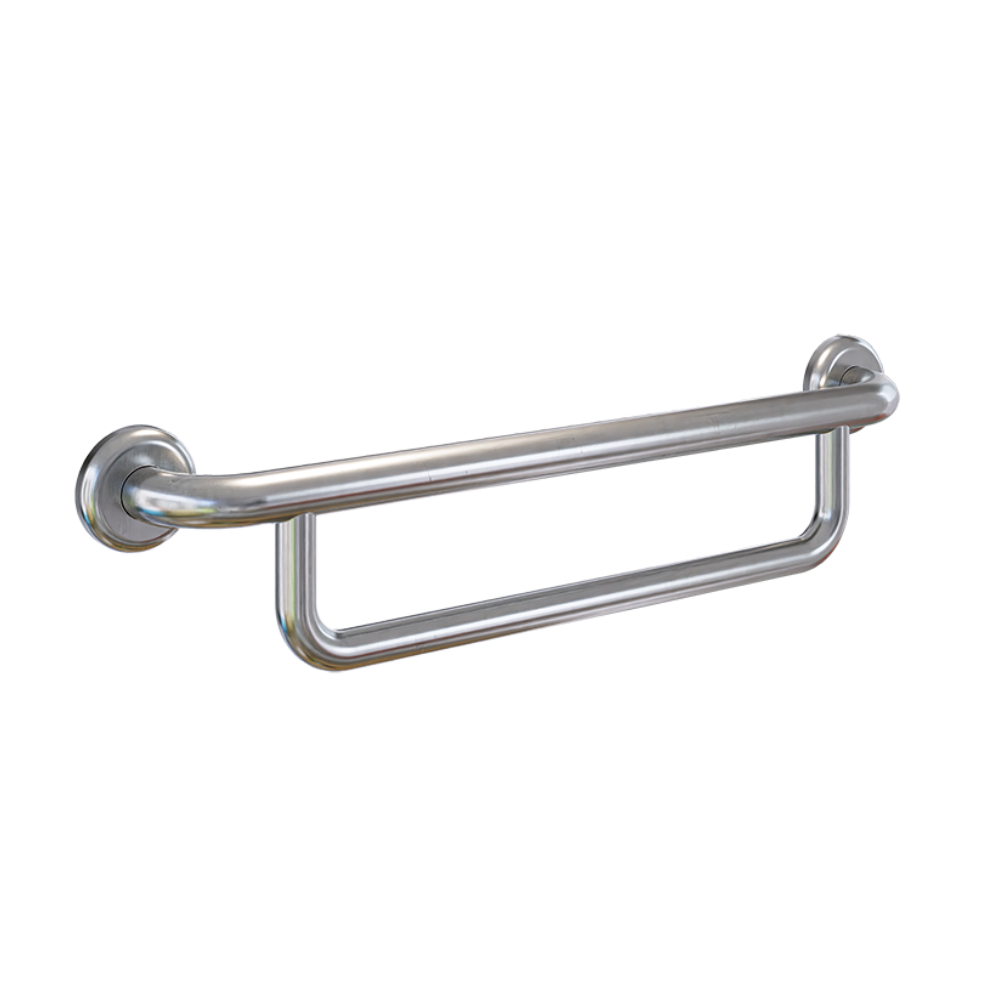 Combined 600mm Grab Rail & 500mm Towel Rail in Satin Stainless Steel - MLR339T_SS