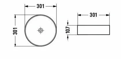 Nebula Round Counter Top Ceramic Basin 300x300mm - Various Colours