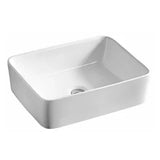 Vela Rectangle Above Counter Ceramic Basin 400x300mm - Gloss White