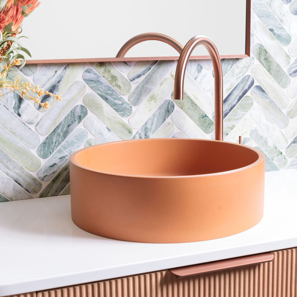Vento Concrete Above Counter Basin 390x120mm - Various Colours