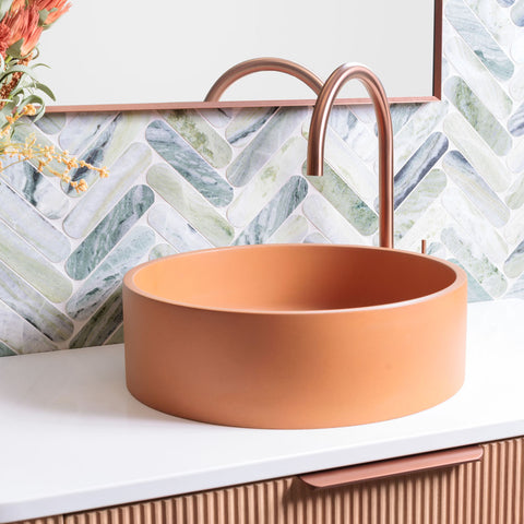 Vento Concrete Above Counter Basin 390x120mm - Various Colours