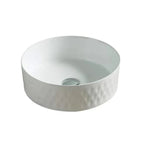 Mosaic Textured Pattern Above Counter Ceramic Basin 360x360mm - Gloss White
