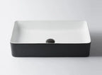 Quartz Black Out & White In Above Counter Ceramic Basin 615x345mm