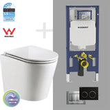 BM Geberit In Wall Package - Tornado Rimless Wall Hung Pan, Inwall Cistern and Button