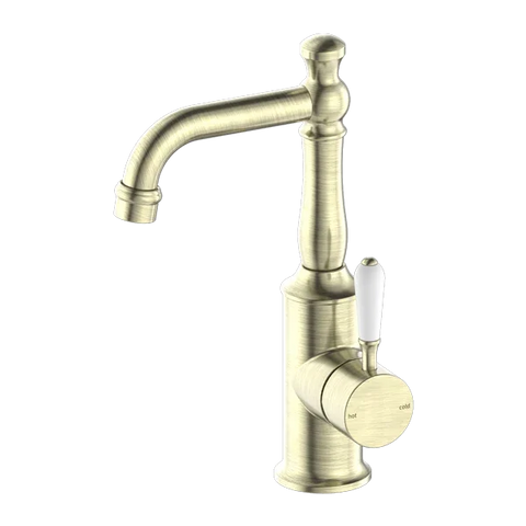 Nero Tapware BM33 York Basin Mixer with Metal/Porcelain Lever - Various Colours
