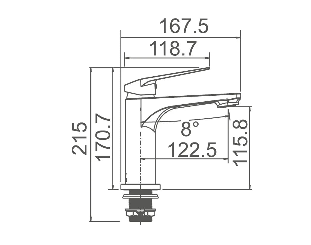 BM12 Bench Mount Basin Mixer - Various Colours