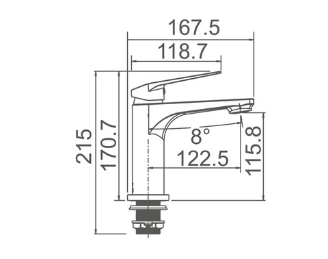 BM12 Bench Mount Basin Mixer - Various Colours