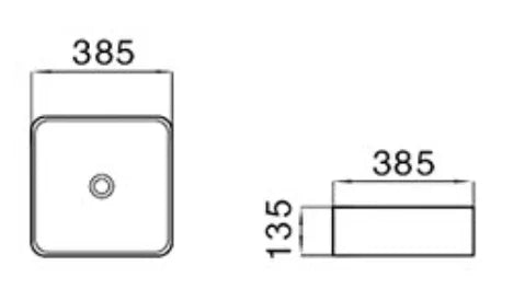 Keystone Black Out & White In Counter Top Ceramic Basin 385x385mm
