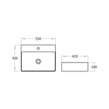 Aether Counter Top Ceramic Basin 550x420mm - Gloss White