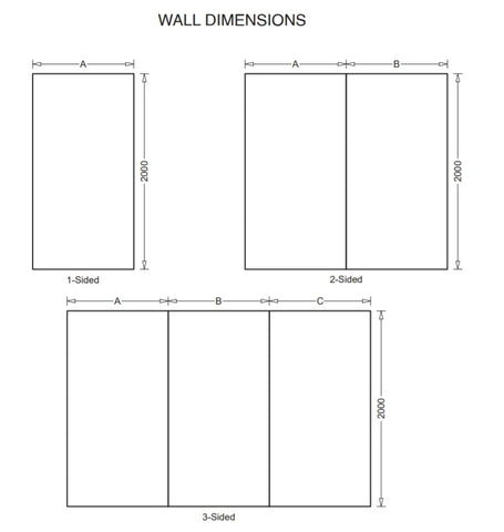 Two-Sided / Three Sided Acrylic Shower Wall Liner  - White