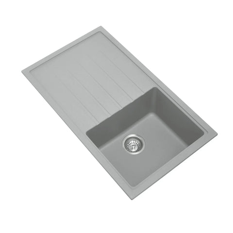 Granite Black Single Bowl with Drainer  Kitchen Sink 860x500x230mm