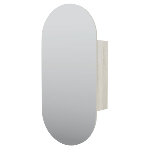 Pill Shape Mirror Cabinet Pencil Edge 450x900mm - Matte White / Matte Black / Woodgrain