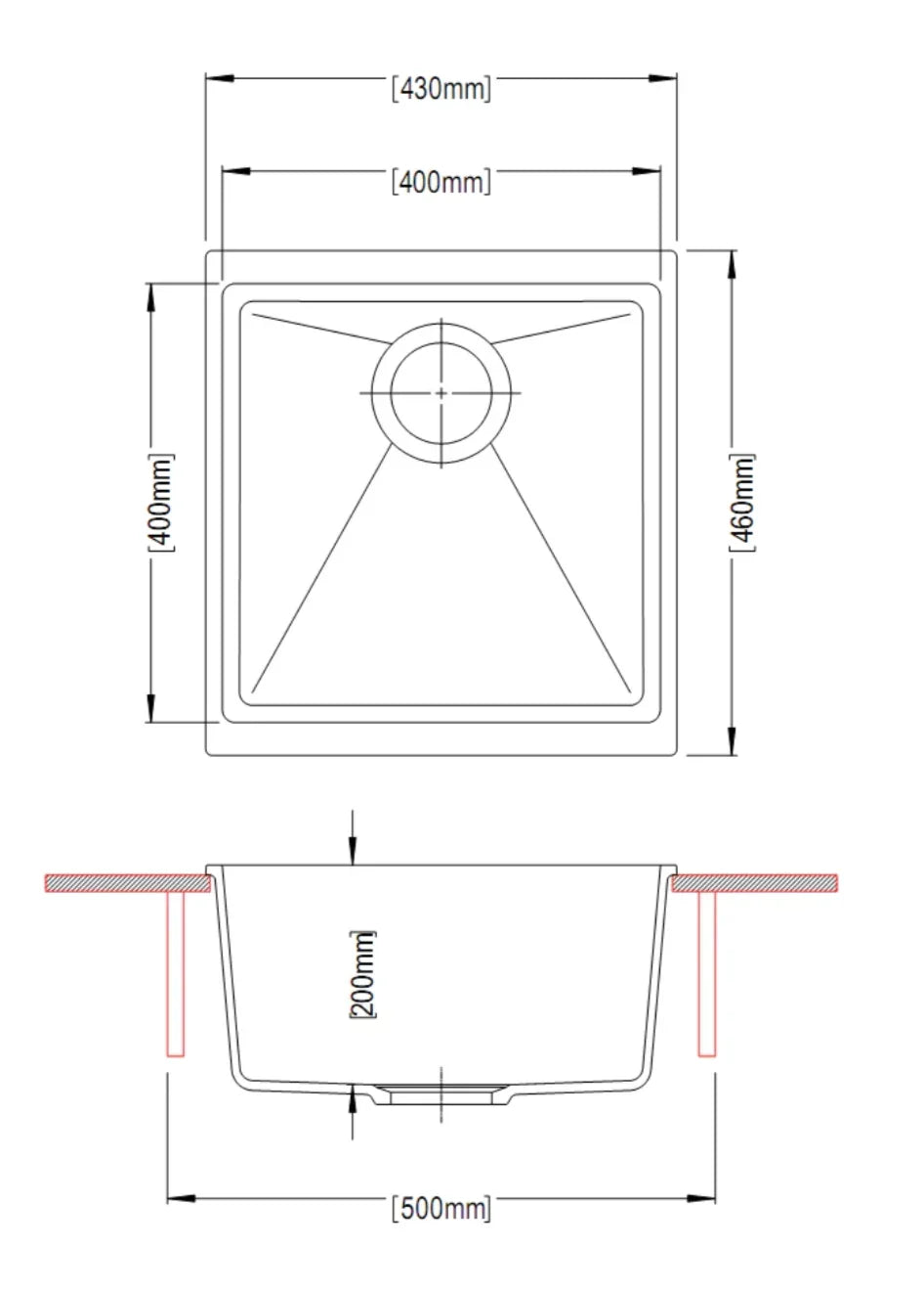 Granite Single Bowl Undermount / Topmount Sink