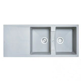 Granite Black Double Bowls with Drainer Topmount Kitchen Sink 1160x500mm - Various Colours