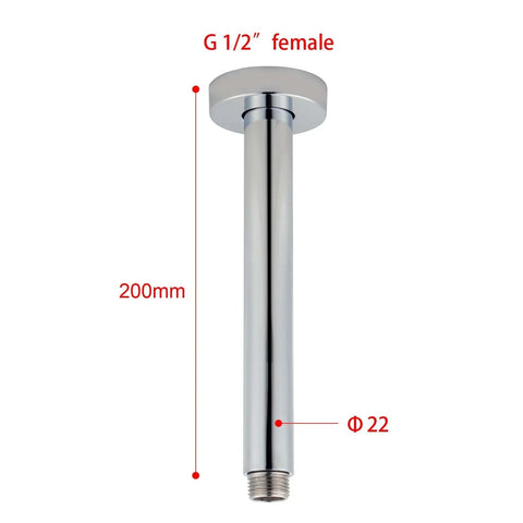 Round Shower Dropper / Ceiling Arm - Various Colours & Lengths