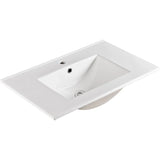 Gloss White Rectangular Bowl 465mm Depth Ceramic Vanity Top - Various Sizes