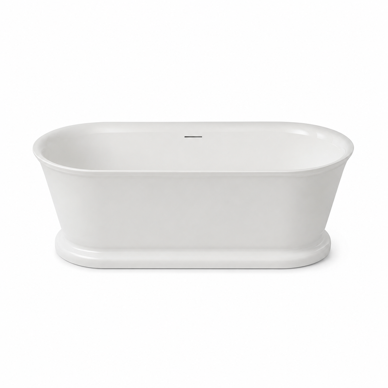 Oxford Freestanding Bath with Overflow 1700x800mm - Gloss White
