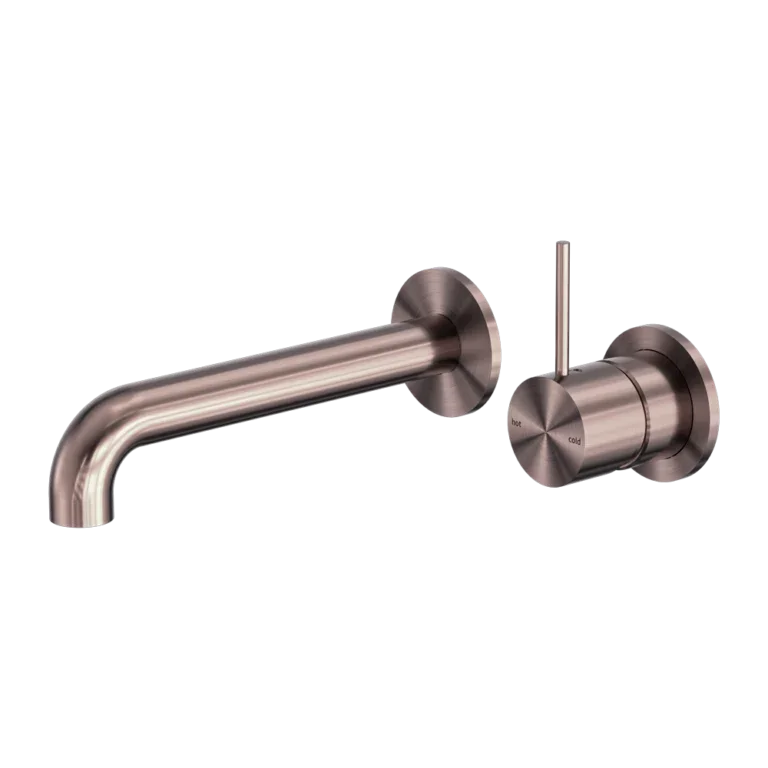 Nero Tapware WBM21 Mecca Handle Up Wall Basin/Bath Mixer Set with 185mm Reach Spout - Various Colours