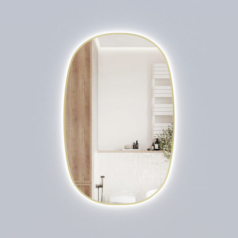 Oval Shape LED Mirror Touchless switch with Demister 580x900mm - Frameless / with Frame