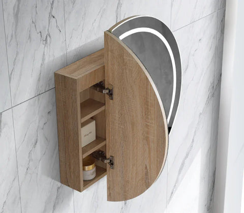 Round LED Mirror Cabinet with Demister 800x800mm - Various Colours