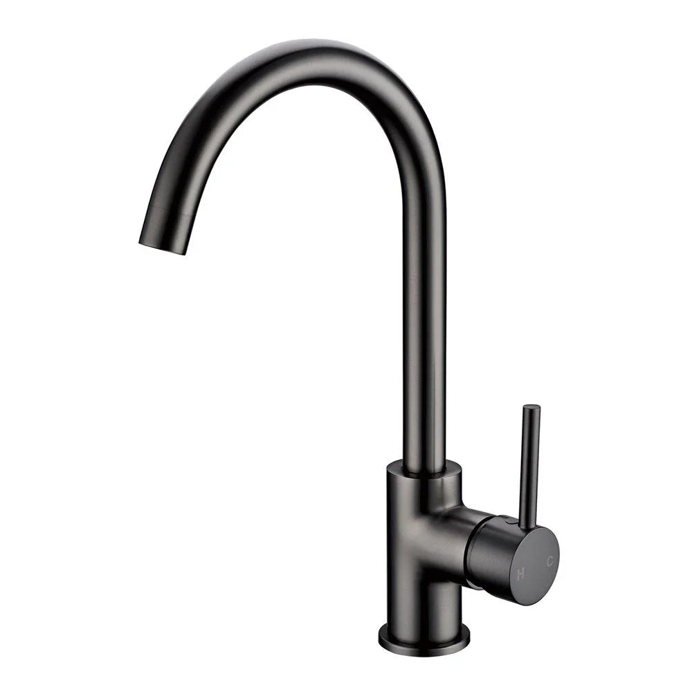 Side Lever Gooseneck Kitchen / Laundry Sink Mixer - Various Colours