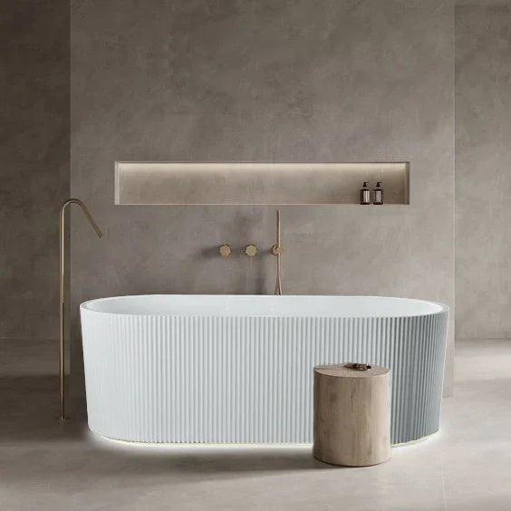 Oval Freestanding Fluted Bath 1500 / 1700mm - Gloss White