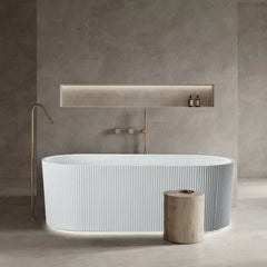 Oval Freestanding Fluted Bath 1500 / 1700mm - Gloss White