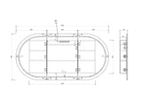 Oval LED Mirror Cabinet 900x600/1200x750/1500x900/1800x900mm - Various Colours
