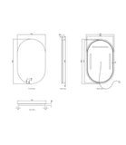 Oval LED Mirror Backlit 1200/1500/1800x750mm - Various Colors Frame