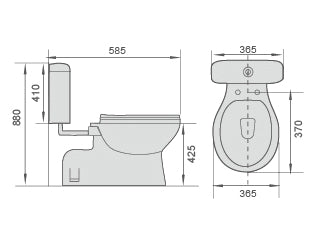 Citro Link Toilet Suite Pan Connection Toilet Suite with Soft Close Seat - White (4 Star)