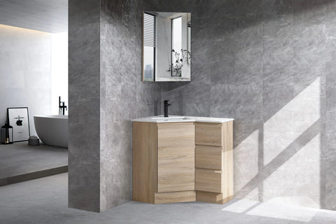 Corner Mirror Cabinet Pencil Edge 400x400mm - Various Colours