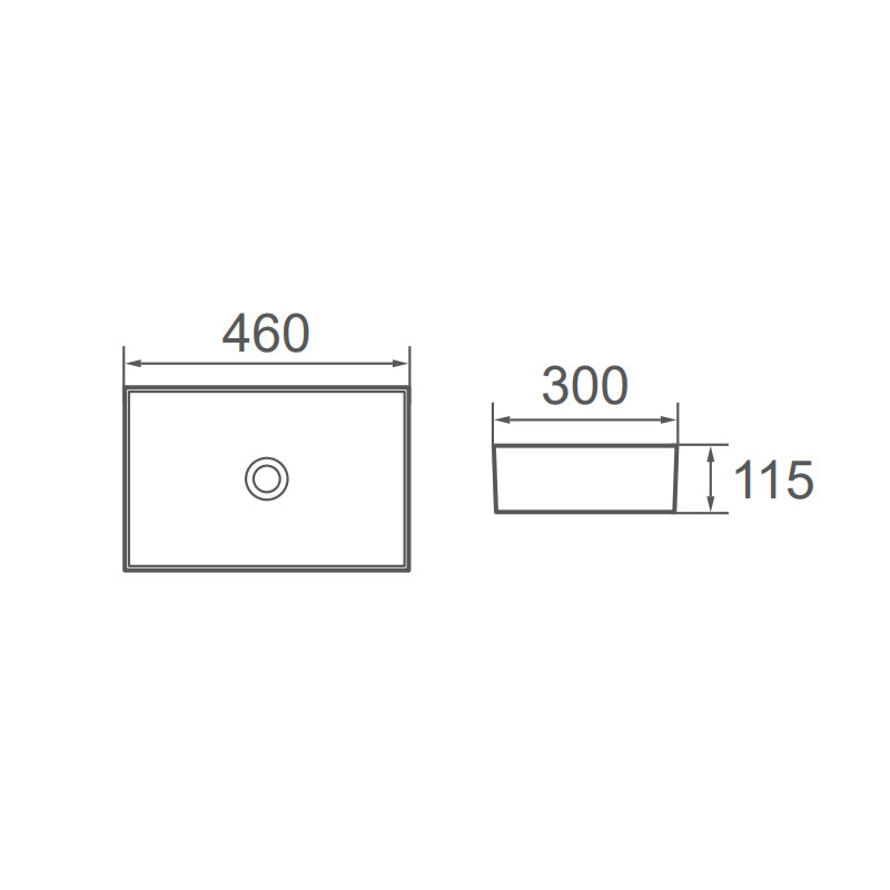 Sedal Counter Top Ceramic Basin 460x300mm - Gloss White