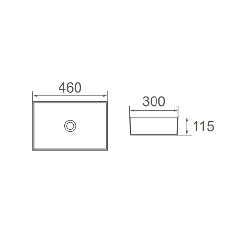 Sedal Counter Top Ceramic Basin 460x300mm - Gloss White