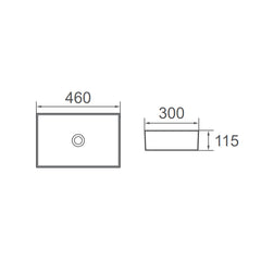 Sedal Counter Top Ceramic Basin 460x300mm - Gloss White