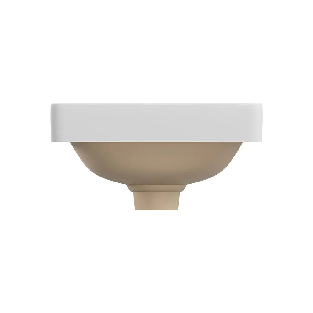 Tranquil Square Semi-Inset Ceramic Basin with Overflow 345x345mm - Various Colours