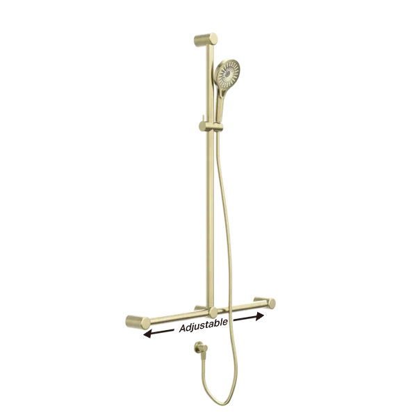 Nero Mecca Care T Bar Grab Rail and Adjustable Rail Shower - Various Colours