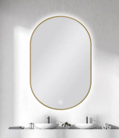 Oval Framed LED Mirror with Demister 600x900mm - Various Colours Frame