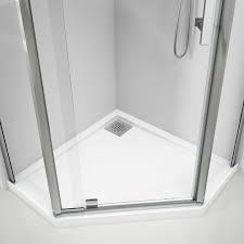 Neo Angled Low Profile Polymarble Shower Base - Various Sizes