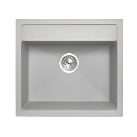 Granite Black Single Bowl Kitchen Topmount Sink 560x510mm - Various Colours