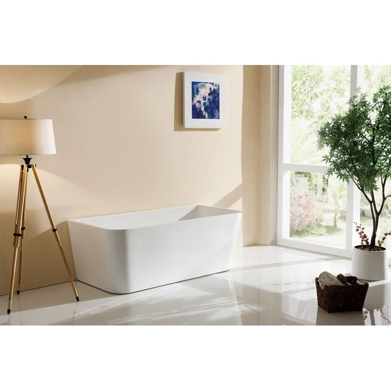 Vivo Back to Wall Freestanding Bath 1600x800mm - Gloss White