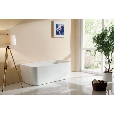 Vivo Back to Wall Freestanding Bath 1600x800mm - Gloss White