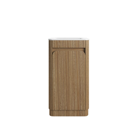 BV91 Compact Fluted Floor Mounted Ensuite Vanity 450x295mm - Various Colours