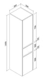 Fingerpull Wall Hung Tallboy & Storage Cabinet - 350x390x1500mm - Various Colours