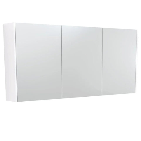 Mirror Cabinet Pencil Edge 1500mm - White / Woodgrain Finish