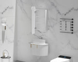Soft Square Mirror Cabinet Pencil Edge 450x900mm - Matte White / Woodgrain