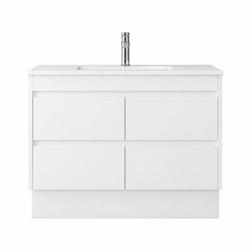 BV15 Gloss White Fingerpull Freestanding Vanity - 600 / 750 / 900 / 1200 / 1500 / 1800mm