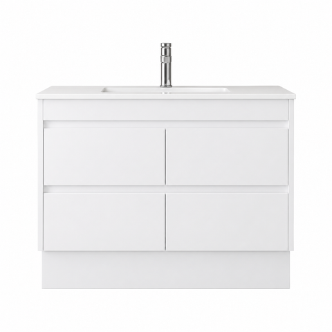 BV15 Gloss White Fingerpull Freestanding Vanity - 600 / 750 / 900 / 1200 / 1500 / 1800mm