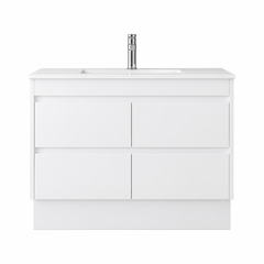 BV15 Gloss White Fingerpull Freestanding Vanity - 600 / 750 / 900 / 1200 / 1500 / 1800mm