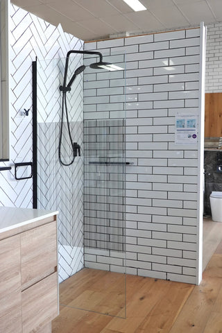 SS26 - Black Walk In Shower Screen - 850mm - stock clearnce