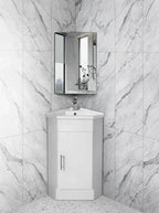 BV41 Gloss White Freestanding Corner Vanity - 410 / 600 / 900mm